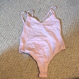 Cross crossed pink Fashion leotard